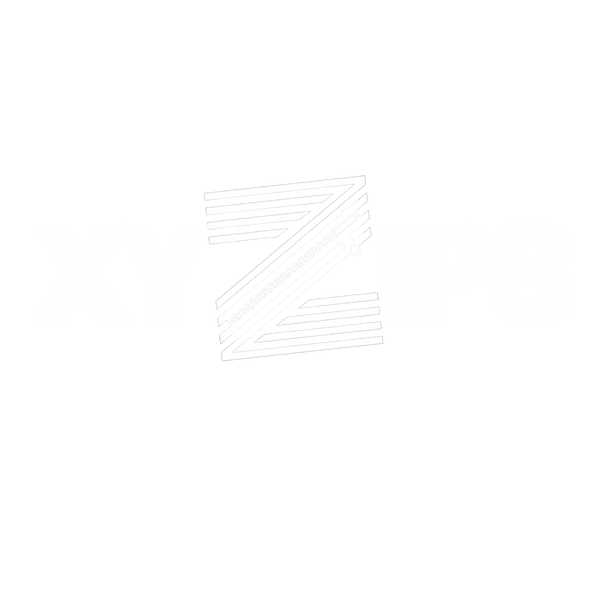 XYZIPS logo with a zipper graphic 